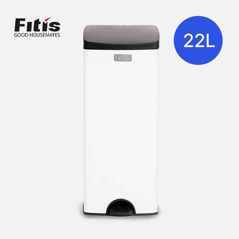 Thùng Rác inox Fitis Premium 22L - Vuông đạp cao - 3 Màu (Inox mờ, Trắng, Đen) - SPL1-901, SPL1-904, SPL1-903 image number null